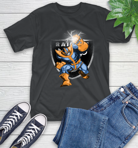 Oakland Raiders NFL Football Thanos Avengers Infinity War Marvel T Shirt Tee For Sports