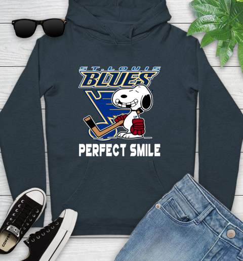 NHL St.Louis Blues Snoopy Perfect Smile The Peanuts Movie Hockey T Shirt Youth Hoodie 10