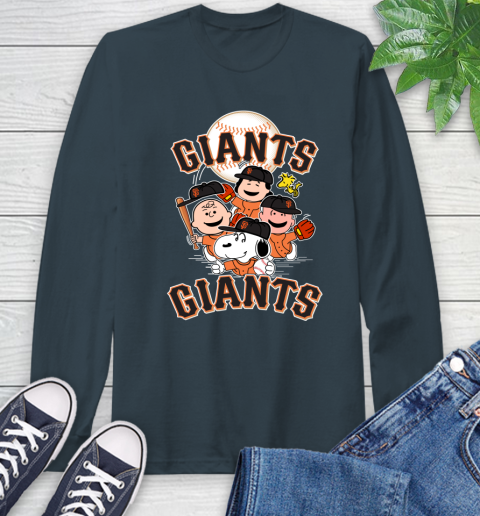 MLB San Francisco Giants Snoopy Charlie Brown Woodstock The Peanuts Movie Baseball T Shirt_000 Long Sleeve T-Shirt 9