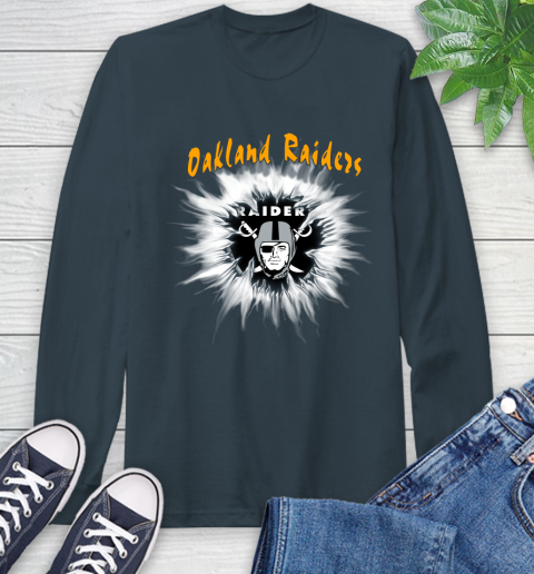 Oakland Raiders NFL Football Adoring Fan Rip Sports Long Sleeve T-Shirt 9