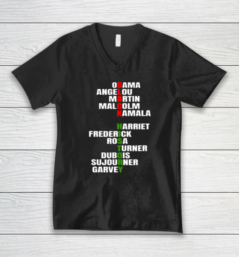 Obama Angelou Inspirational African Black History Month V-Neck T-Shirt