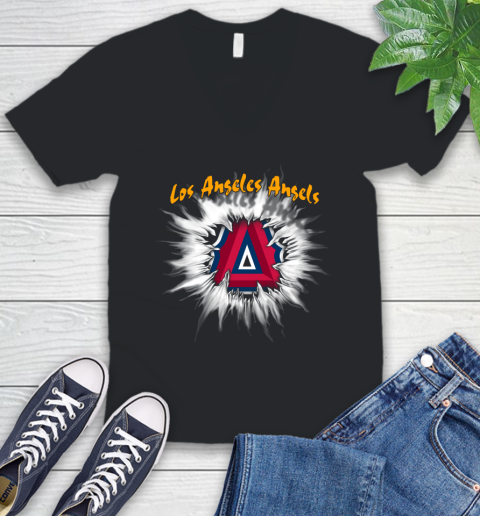 Los Angeles Angels MLB Baseball Adoring Fan Rip Sports V-Neck T-Shirt