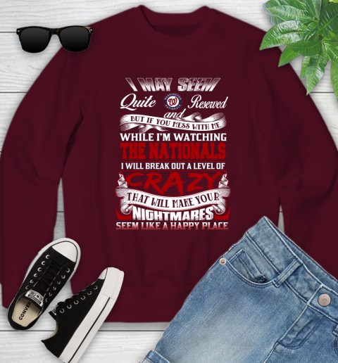Washington Nationals MLB Baseball Don't Mess With Me While I'm Watching My Team Youth Sweatshirt 4