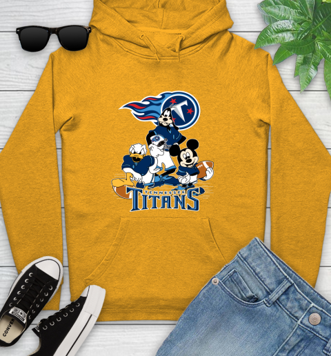 NFL Tennessee Titans Mickey Mouse Donald Duck Goofy Football Shirt Youth Hoodie 2
