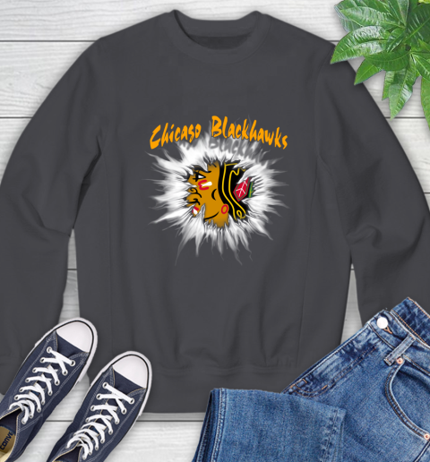 Chicago Blackhawks NHL Hockey Adoring Fan Rip Sports Sweatshirt 6
