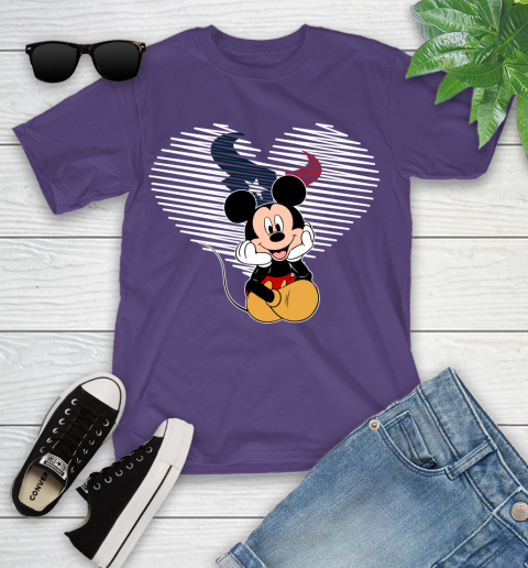 NFL Houston Texans The Heart Mickey Mouse Disney Football T Shirt_000 Youth T-Shirt 3