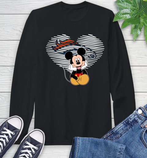 NFL Denver Broncos The Heart Mickey Mouse Disney Football T Shirt_000 Long Sleeve T-Shirt