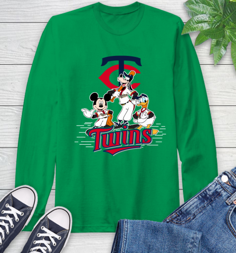 MLB Minnesota Twins Mickey Mouse Donald Duck Goofy Baseball T Shirt Long Sleeve T-Shirt 8