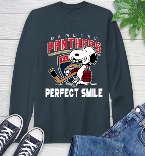 NHL Florida Panthers Snoopy Perfect Smile The Peanuts Movie Hockey T Shirt Long Sleeve T-Shirt 9