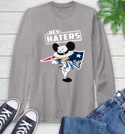 NFL Hey Haters Mickey Football Sports New England Patriots Long Sleeve T-Shirt 6