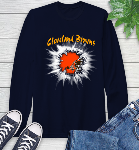 Cleveland Browns NFL Football Adoring Fan Rip Sports Long Sleeve T-Shirt 3