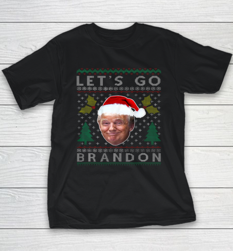 Santa Trump Let's Go Brandon Christmas Pajama Ugly Youth T-Shirt