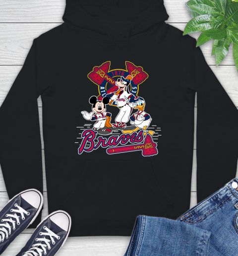 MLB Atlanta Braves Mickey Mouse Donald Duck Goofy Baseball T Shirt Hoodie