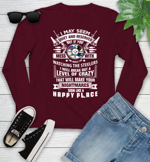 Pittsburgh Steelers NFL Football Don't Mess With Me While I'm Watching My Team Sports Youth Long Sleeve 6