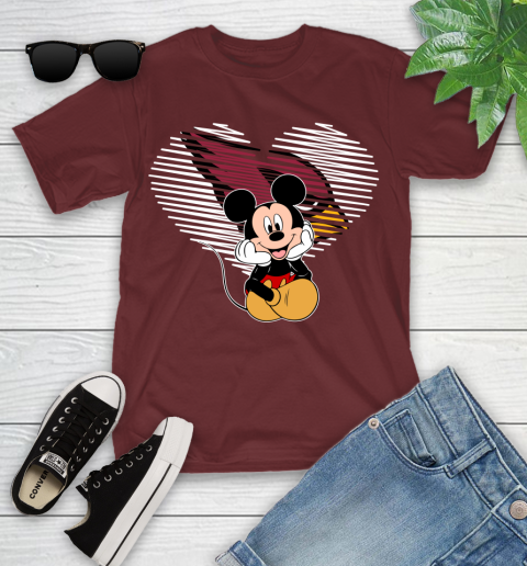 NFL Arizona Cardinals The Heart Mickey Mouse Disney Football T Shirt_000 Youth T-Shirt 14