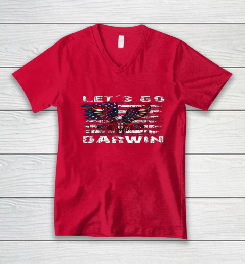 Let's go Darwin America Flag Eagle V-Neck T-Shirt 11