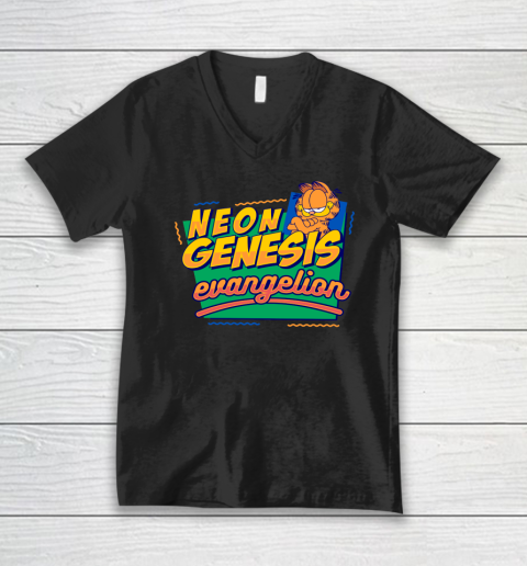 Neon Genesis Evangelion Garfield V-Neck T-Shirt
