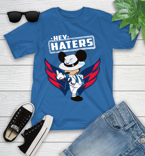 NHL Hey Haters Mickey Hockey Sports Washington Capitals Youth T-Shirt 12