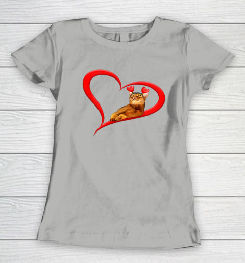 Funny Abyssinian Cat Valentine Pet Kitten Cat Lover Women's T-Shirt 7