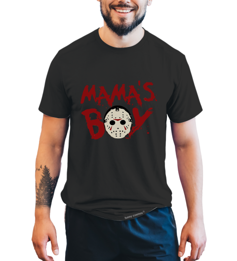 Friday 13th T Shirt, Mama's Boy Tshirt, Jason Voorhees Face T Shirt, Halloween Gifts, Mothers Day Gifts