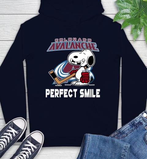NHL Colorado Avalanche Snoopy Perfect Smile The Peanuts Movie Hockey T Shirt Hoodie 3