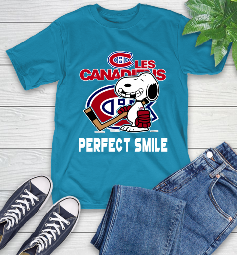 NHL Montreal Canadiens Snoopy Perfect Smile The Peanuts Movie Hockey T Shirt T-Shirt 9