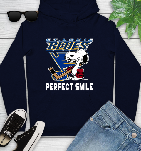 NHL St.Louis Blues Snoopy Perfect Smile The Peanuts Movie Hockey T Shirt Youth Hoodie 3