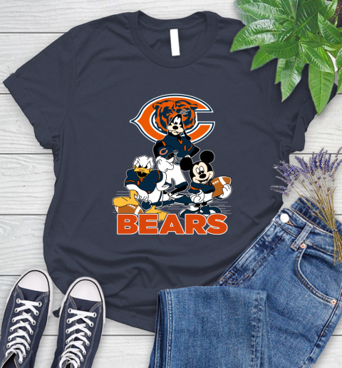 NFL Chicago Bears Mickey Mouse Donald Duck Goofy Football Shirt Women's T-Shirt 14