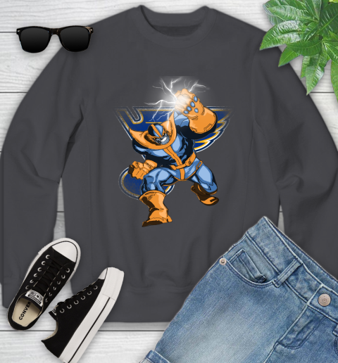 St.Louis Blues NHL Hockey Thanos Avengers Infinity War Marvel Youth Sweatshirt 5