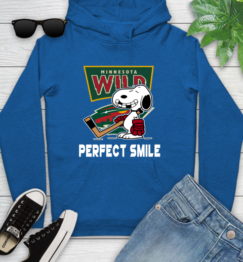 NHL Minnesota Wild Snoopy Perfect Smile The Peanuts Movie Hockey T Shirt Youth Hoodie 11