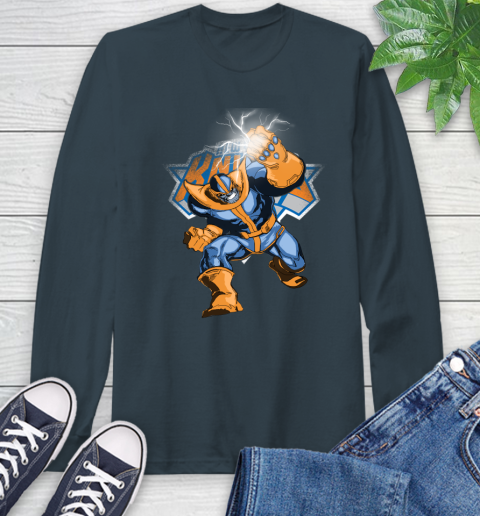 New York Knicks NBA Basketball Thanos Avengers Infinity War Marvel Long Sleeve T-Shirt 9