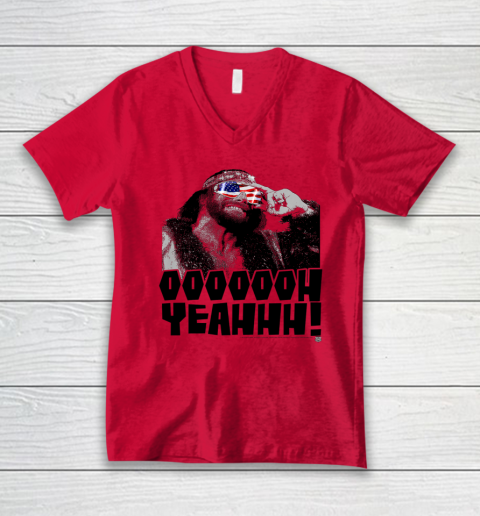 Macho Man WWE Patriotic V-Neck T-Shirt 3