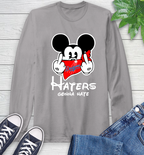 MLB Los Angeles Dodgers Haters Gonna Hate Mickey Mouse Disney Baseball T Shirt_000 Long Sleeve T-Shirt 6