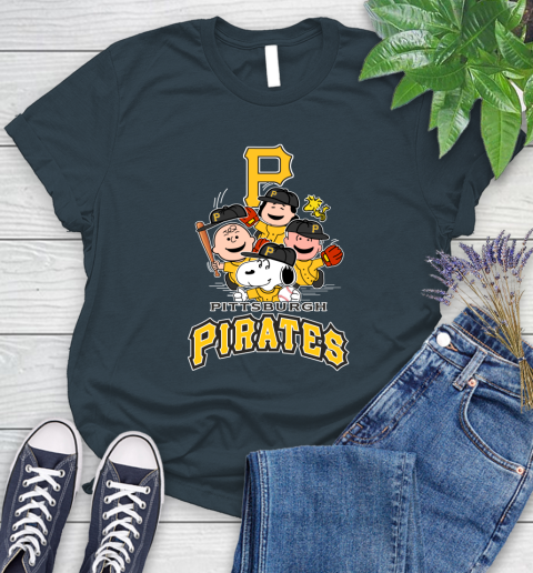 MLB Pittsburgh Pirates Snoopy Charlie Brown Woodstock The Peanuts Movie Baseball T Shirt_000 Women's T-Shirt 11