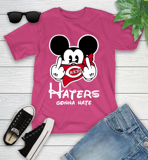 MLB Cincinnati Reds Haters Gonna Hate Mickey Mouse Disney Baseball T Shirt_000 Youth T-Shirt 11
