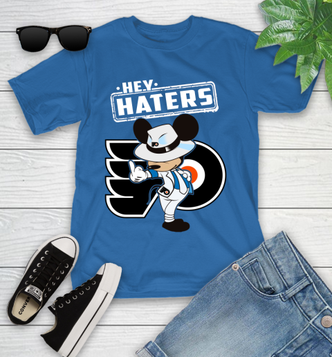 NHL Hey Haters Mickey Hockey Sports Philadelphia Flyers Youth T-Shirt 12