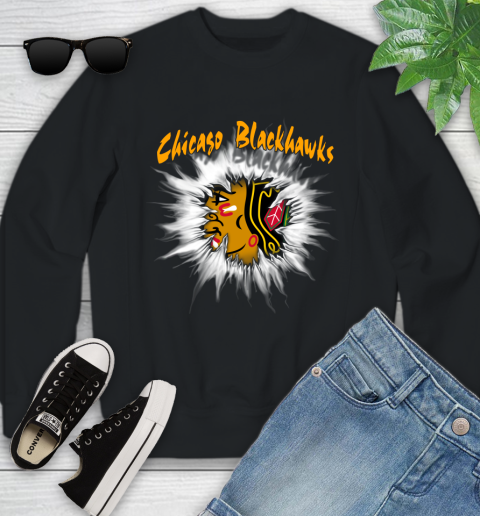 Chicago Blackhawks NHL Hockey Adoring Fan Rip Sports Youth Sweatshirt