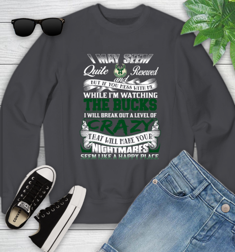 Milwaukee Bucks NBA Basketball Don't Mess With Me While I'm Watching My Team Youth Sweatshirt 5