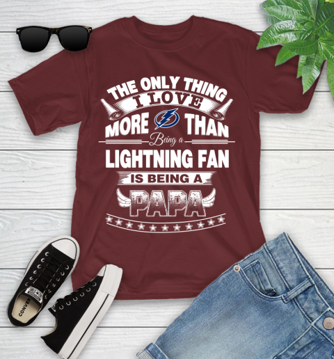 NHL The Only Thing I Love More Than Being A Tampa Bay Lightning Fan Is Being A Papa Hockey Youth T-Shirt 14