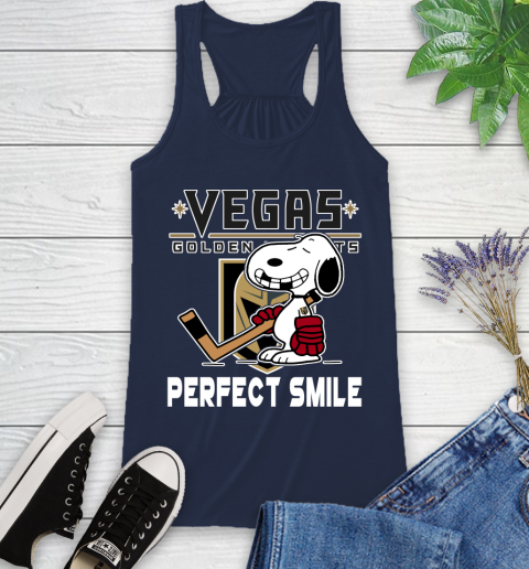 NHL Vegas Golden Knights Snoopy Perfect Smile The Peanuts Movie Hockey T Shirt Racerback Tank 20