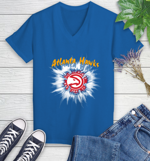 Atlanta Hawks NBA Basketball Rip Sports Women's V-Neck T-Shirt 10