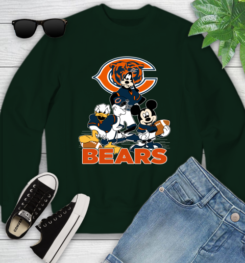 NFL Chicago Bears Mickey Mouse Donald Duck Goofy Football Shirt Youth Sweatshirt 9