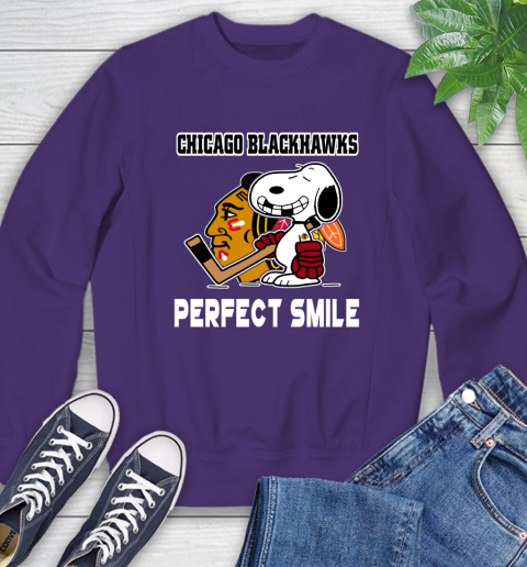 NHL Chicago Blackhawks Snoopy Perfect Smile The Peanuts Movie Hockey T Shirt Sweatshirt 4