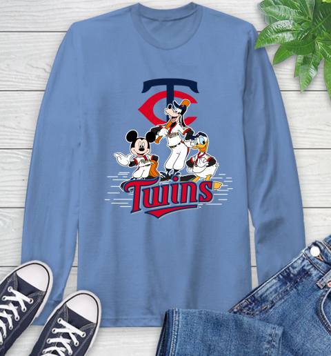 MLB Minnesota Twins Mickey Mouse Donald Duck Goofy Baseball T Shirt Long Sleeve T-Shirt 12