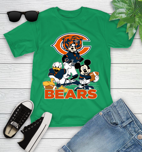 NFL Chicago Bears Mickey Mouse Donald Duck Goofy Football Shirt Youth T-Shirt 8