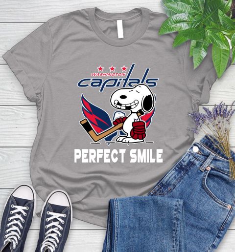 NHL Washington Capitals Snoopy Perfect Smile The Peanuts Movie Hockey T Shirt Women's T-Shirt 5