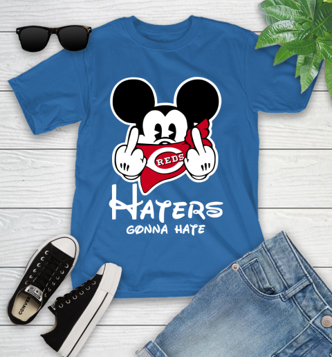 MLB Cincinnati Reds Haters Gonna Hate Mickey Mouse Disney Baseball T Shirt_000 Youth T-Shirt 12
