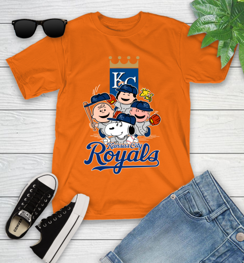 MLB Kansas City Royals Snoopy Charlie Brown Woodstock The Peanuts Movie Baseball T Shirt_000 Youth T-Shirt 9