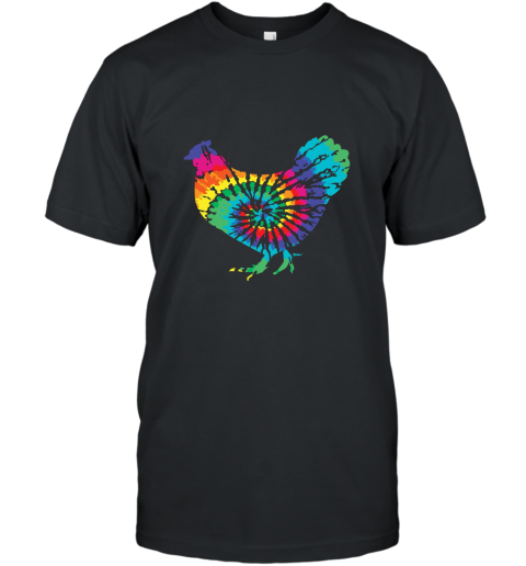 Tie Dye Rainbow Chicken Shirt for Backyard Chicken Farmers T-Shirt