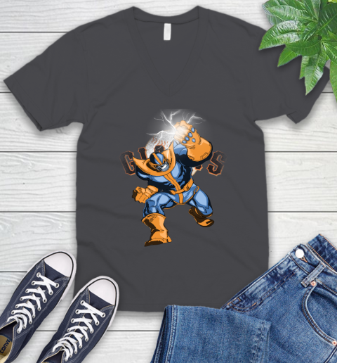 San Francisco Giants MLB Baseball Thanos Avengers Infinity War Marvel V-Neck T-Shirt 4